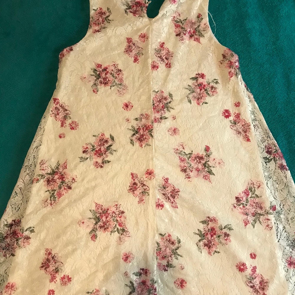 Girls White Laced Shift Dress